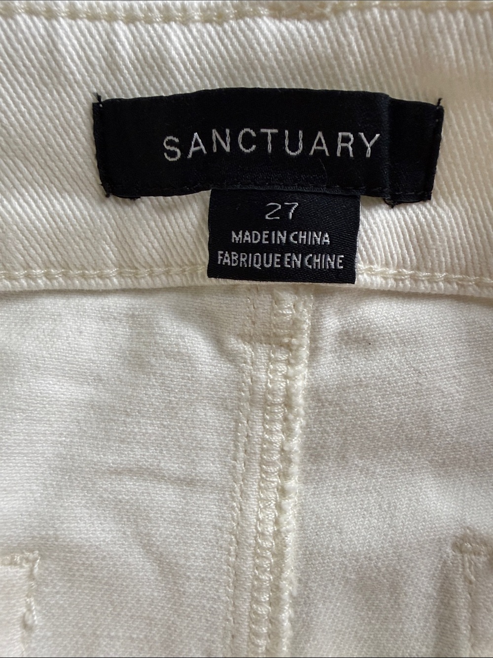 Sanctuary Marine Full Length Wide Leg Jeans Ivory White Standard Rise Size 27 - Picture 8 of 13